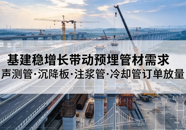 金城江基建稳增长带动预埋监测管材需求，声测管、沉降板、注浆管订单持续放量